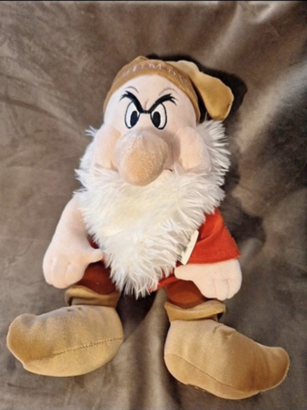 Disney Grumpy Plush Red & Brown Like New, Vintage Official Disney Store Plush